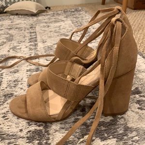 Suede style heeled shoes